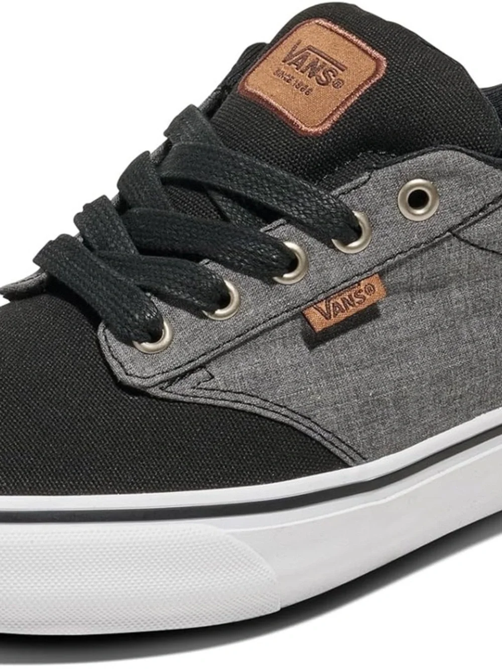 🛹Vans Men’s Atwood Deluxe Black & Gray Canvas Skater Shoes Sneakers 11